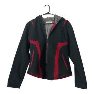 Volante Design Falcon Red Black Stripe Hooded Canvas Jacket Assassin Small